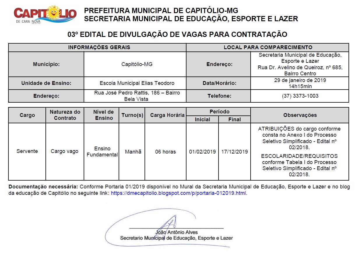 Edital 03_vaga servente EM Elias Teodoro