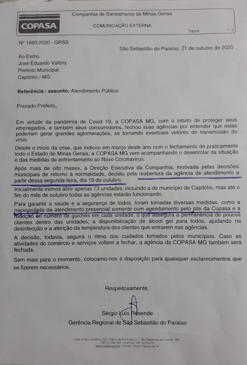 COMUNICADO IMPORTANTE DA COPASA DE MONTE BELO MG - Prefeitura