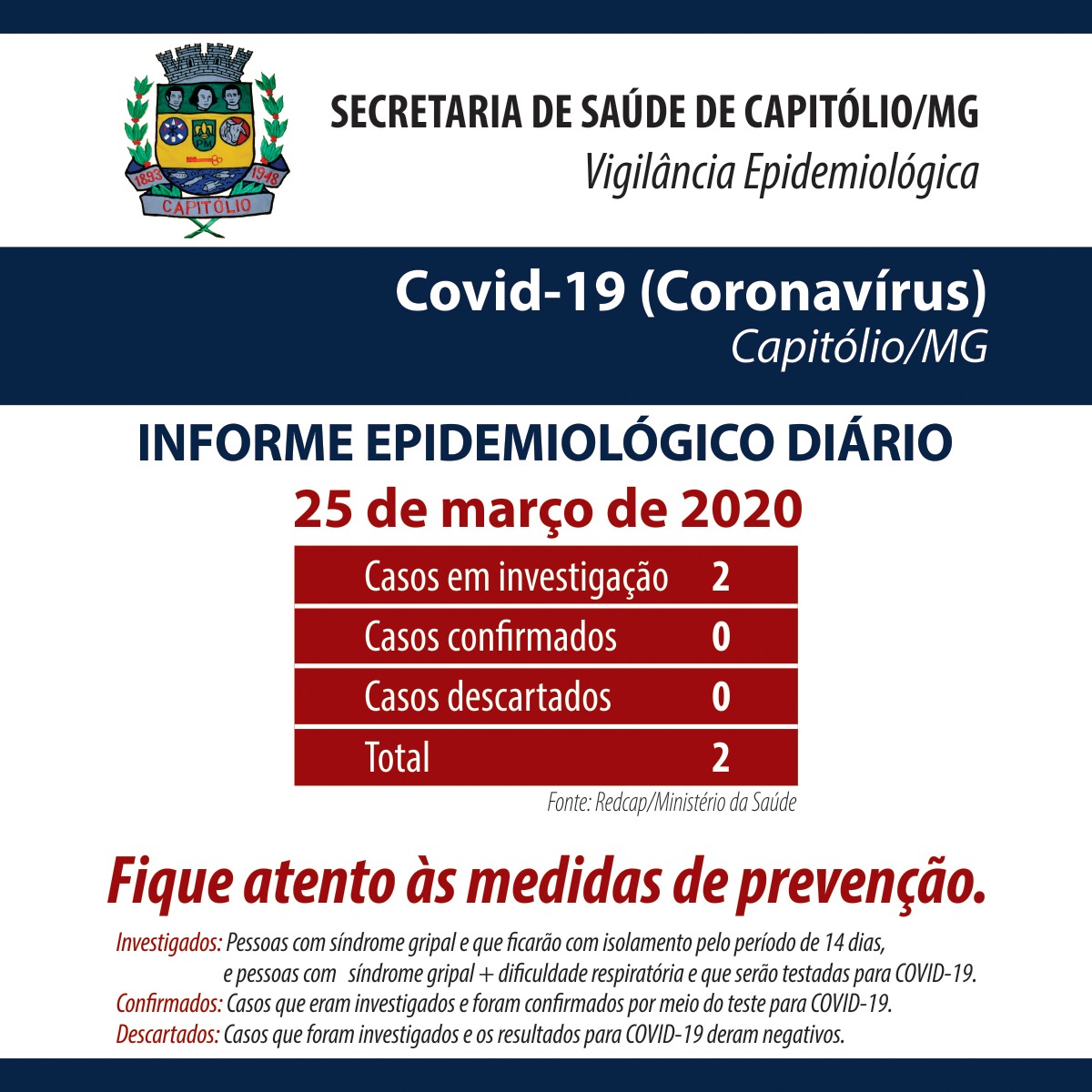 Informe epidemiológico 25 março 2020