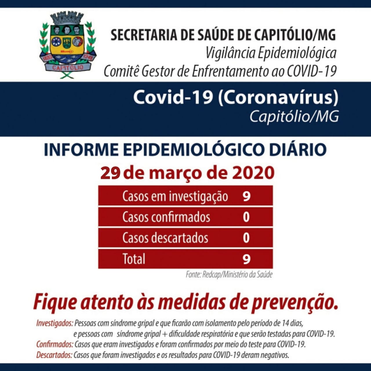 Informe Epidemológico 29 março 2020